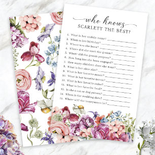 Elegant Colorful Floral Who Know Bride Game