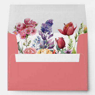 Elegant Colorful Pink Spring Floral Envelope