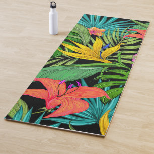 Elegant Colorful Summer Tropical Floral Leaves    Yoga Mat
