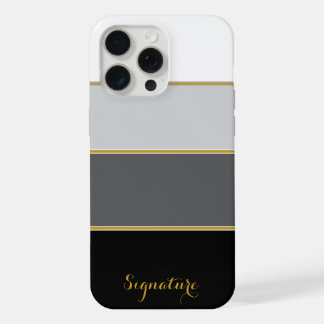 Elegant colour block stripes custom name phone cas iPhone 15 pro max case