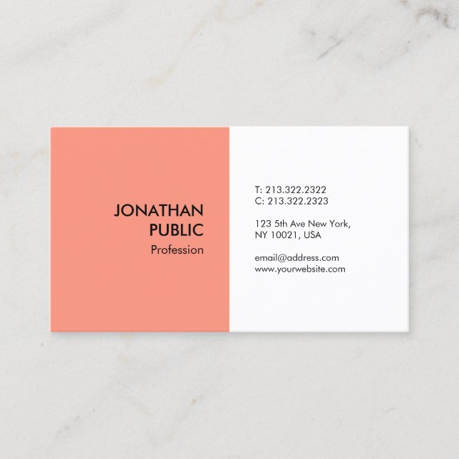 Elegant Colour Modern Professional SimpleTemplate Business Card (Front)