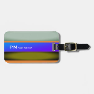 elegant colour stripes with name, travel luggage tag