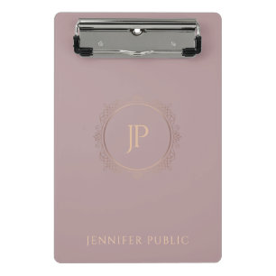 Elegant Colour Trendy Monogram Template Modern Mini Clipboard