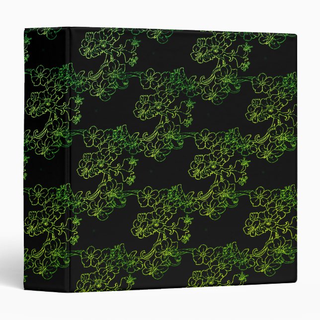 Elegant Coloured Floral Art Pattern  Binder (Front/Spine)