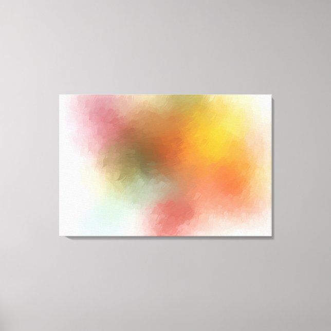 Elegant Colourful Abstract Art Modern Red Yellow Canvas Print (Front)