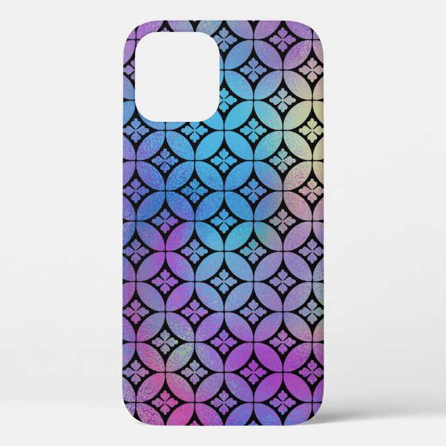 Elegant Colourful Abstract Floral Circles Pattern Case-Mate iPhone Case (Back)