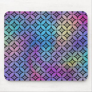 Elegant Colourful Abstract Floral Circles Pattern Mouse Pad