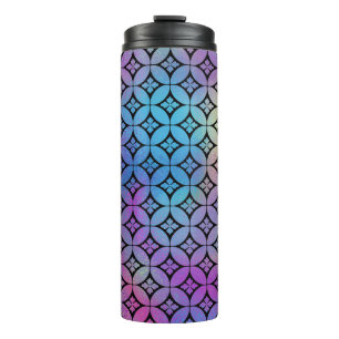 Elegant Colourful Abstract Floral Circles Pattern Thermal Tumbler