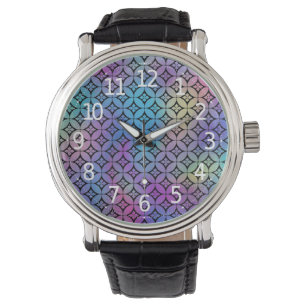 Elegant Colourful Abstract Floral Circles Pattern Watch