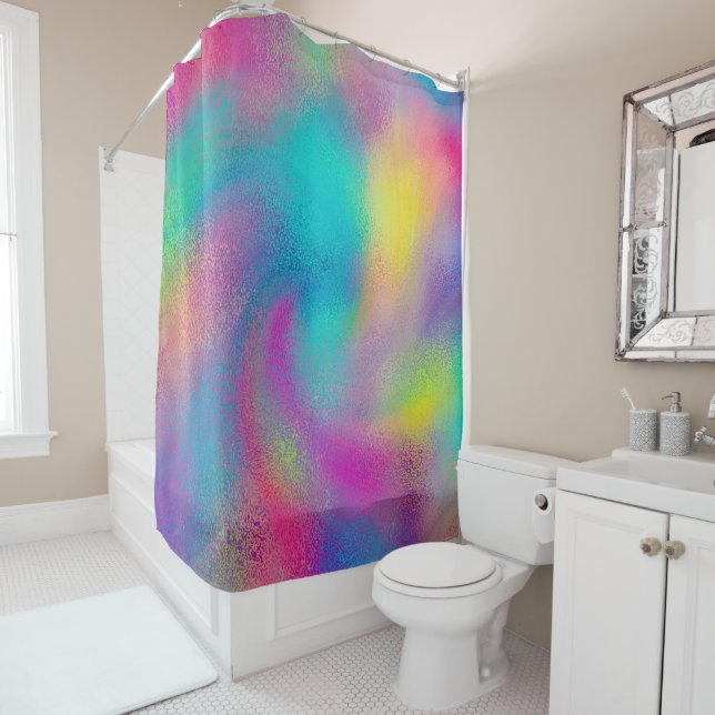 Elegant Colourful Abstract Rainbow Glitter Artwork (In Situ)
