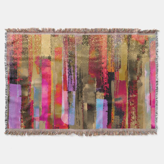 elegant colourful abstract  throw blanket (Front)
