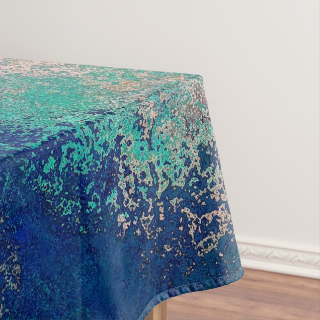 Elegant Colourful Acrylic Abstract Grunge Artwork Tablecloth (In Situ)