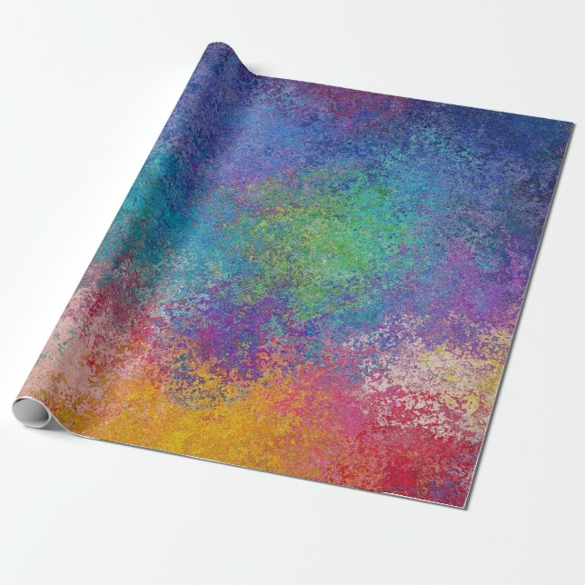 Elegant Colourful Acrylic Abstract Grunge Artwork Wrapping Paper (Unrolled)