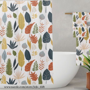 Elegant colourful Autumn leaf pattern brown green