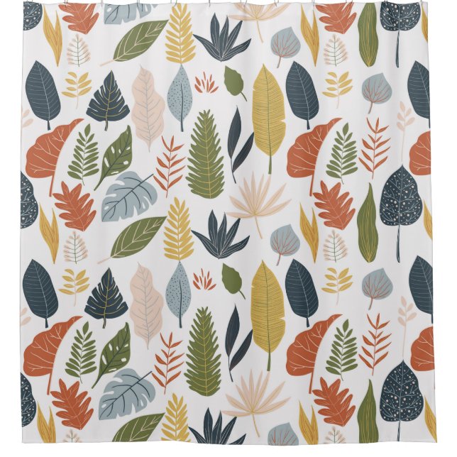 Elegant colourful Autumn leaf pattern brown green (Front)