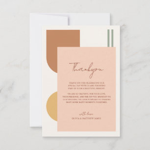 Elegant Colourful Boho Terracotta Arches Wedding Thank You Card