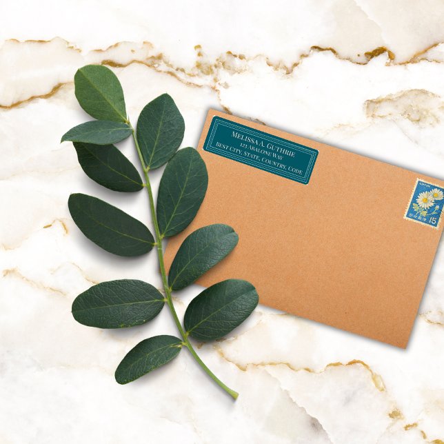 Elegant Colourful Border Personalized Teal Return (Creator Uploaded)