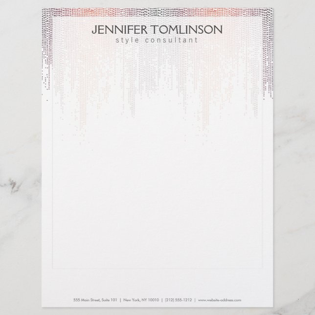 Elegant Colourful Confetti Rain Pattern Letterhead (Front)