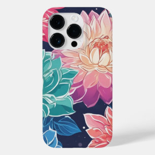 Elegant Colourful Dahlia Flowers on Dark Backgroun Case-Mate iPhone 14 Pro Case
