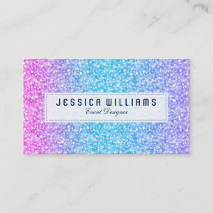 Elegant Colourful Faux Glitter & Sparkles 3 Business Card