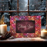 Elegant colourful faux Glitter Thank You Card<br><div class="desc">Elegant colourful faux Glitter monogram thank you card. Shimmering cute glittery Christmas card. Perfect for sending out to family or friends for the holiday season, birthdays or any other occasion. To make it extra special it is embellished with beautiful faux glitter. This design can also be transferred onto any product...</div>