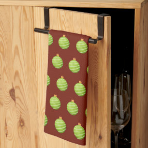 Elegant Colourful Festive Winter Christmas Ball Kitchen Towel