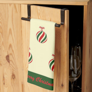 Elegant Colourful Festive Winter Christmas Ball Kitchen Towel