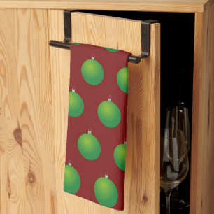 Elegant Colourful Festive Winter Christmas Ball Kitchen Towel