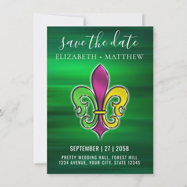 Elegant Colourful Fleur De Lis Design Invitation (Front)