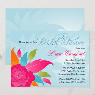 Elegant Colourful Floral Bridal Shower Invitation