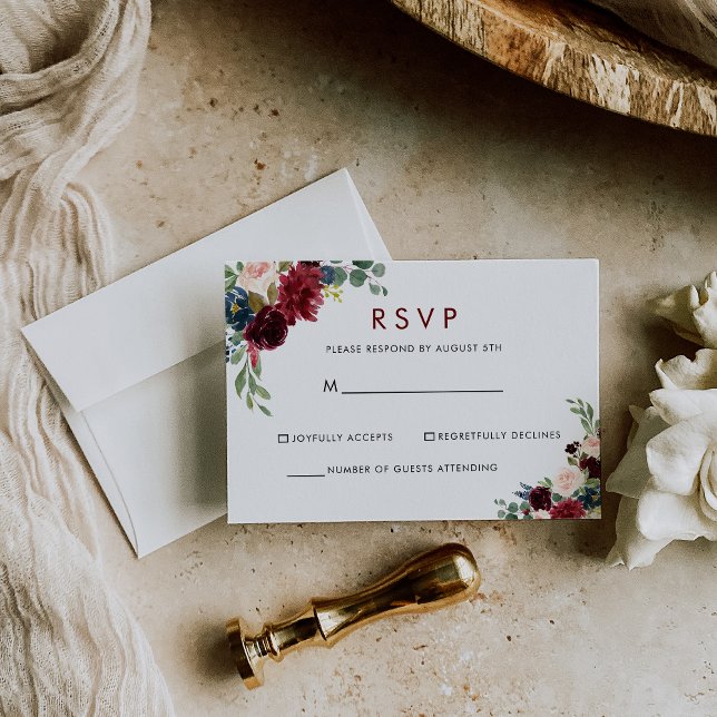 Elegant Colourful Floral Delight RSVP Card (Creator Uploaded)