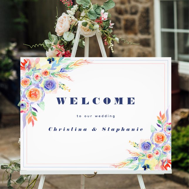 Elegant Colourful Floral LGBTQ Wedding Poster (Creator Uploaded)