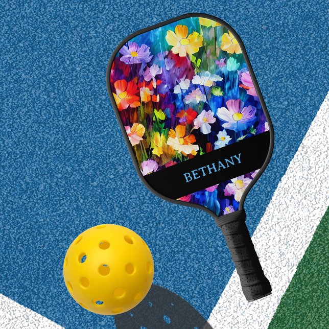 Elegant Colourful Floral Personalized Pickleball Paddle (Creator Uploaded)