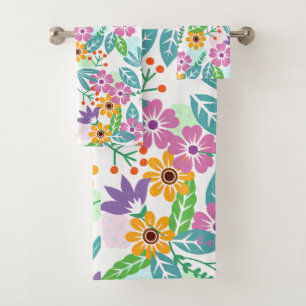 Elegant Colourful Floral towel set