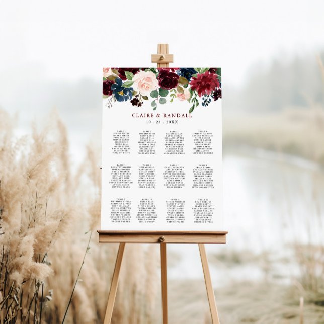 Elegant Colourful Floral Wedding Seating Chart (Creator Uploaded)