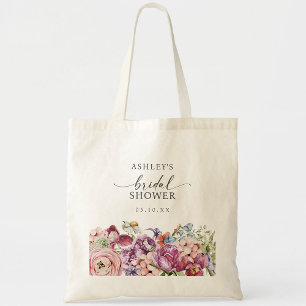 Elegant Colourful Floral Wildflower Bridal Shower Tote Bag