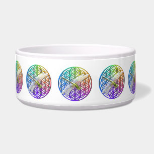 Elegant colourful flower of life dragonfly art