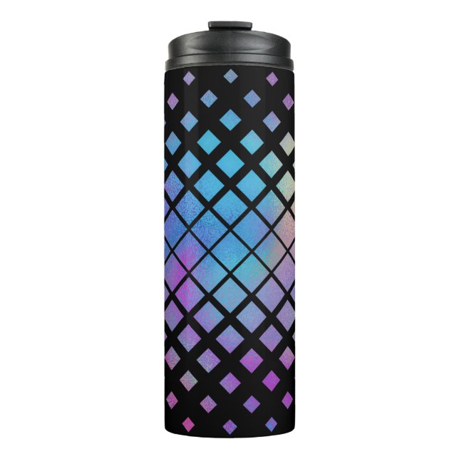 Elegant Colourful Geometric Diamonds Tiles Pattern Thermal Tumbler (Front)