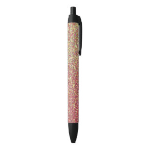 Elegant Colourful Glitter Black Ink Pen