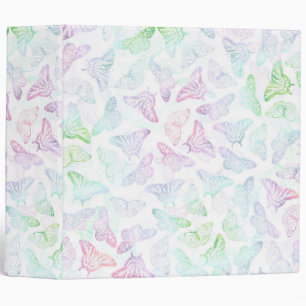 Elegant Colourful Glitter Butterfly Design Binder