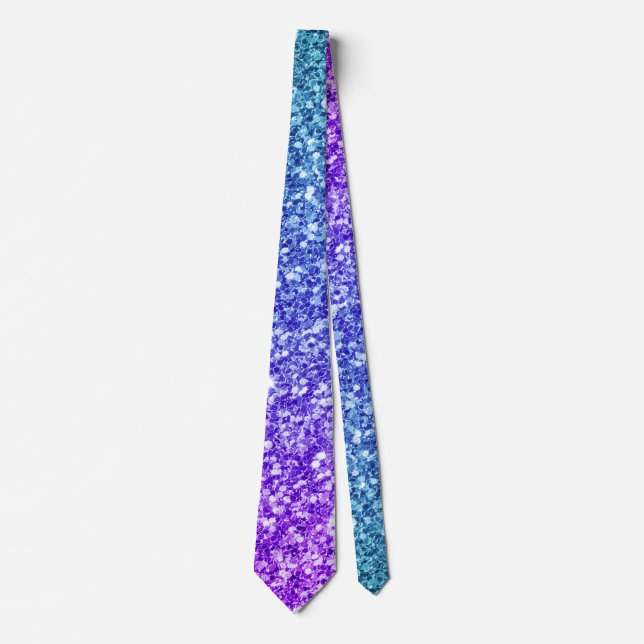 Elegant Colourful Glitter Design Tie (Front)