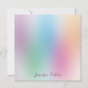 Elegant Colourful Handwritten Monogram Rainbow Card