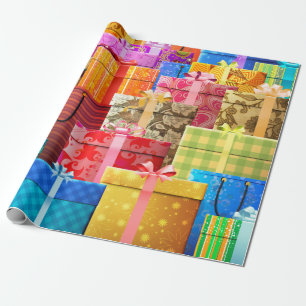 Elegant Colourful Holiday Shopping Gifts Wrapping Paper