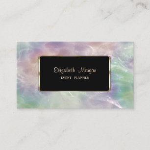 Elegant Colourful Iridescente Pearl Holographic Business Card