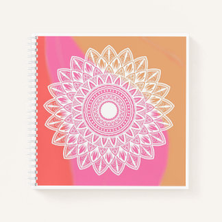 Elegant Colourful Mandala Floral Bohemian Notebook