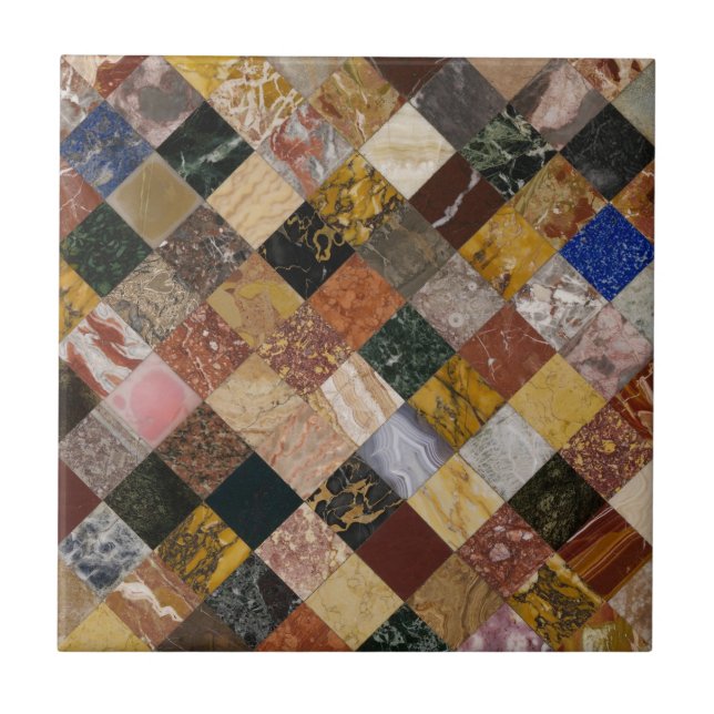Elegant Colourful Marble Agate Stone Texture Tile (Front)
