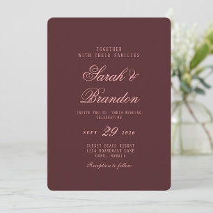 Elegant Colourful Minimal Script Wedding Invitatio Invitation