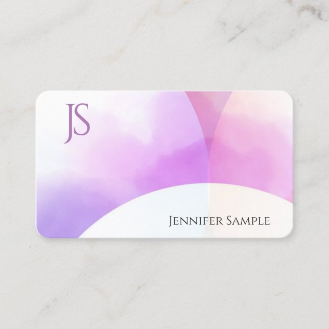 Elegant Colourful Modern Minimalist Monogram Simpl Business Card (Front)