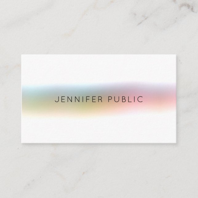 Elegant Colourful Modern Minimalist Template Simpl Business Card (Front)
