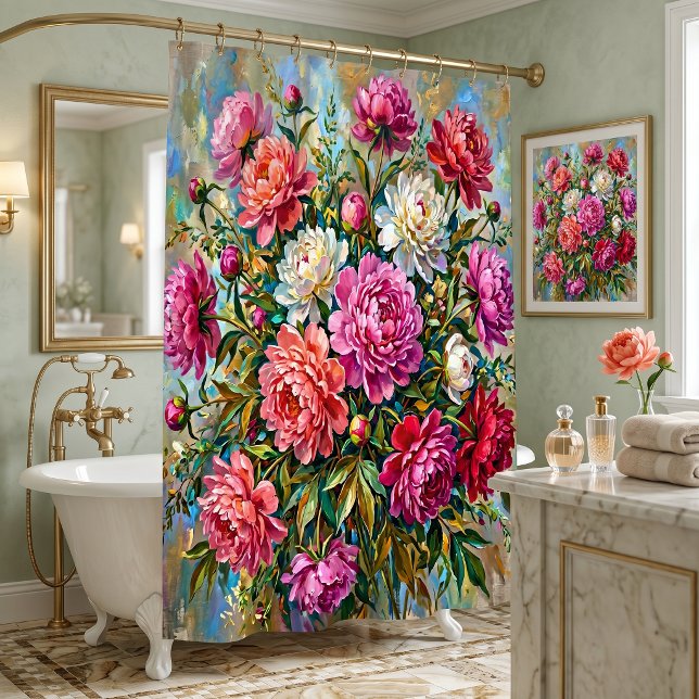 Elegant Colourful Painted Peony Flowers (Creator Uploaded)